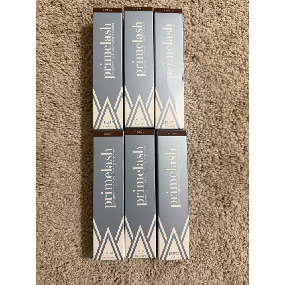 6 Pack Prime Prometics PrimeLash Lengthening Volumizing Mascara Brown‎ 0.2oz New